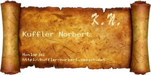 Kuffler Norbert névjegykártya